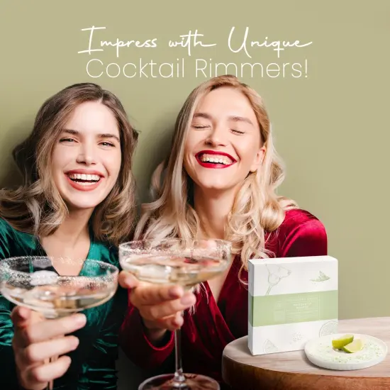 The Cocktail Box Co. Ceramic Margarita Salt Rimmer Set of 2, Premium Rimmer for Drinks, Salt Rimmer for Cocktails, Sugar Rimmer for Cocktails, Margarita Rimmer Set for Home Bars and Parties White {6}