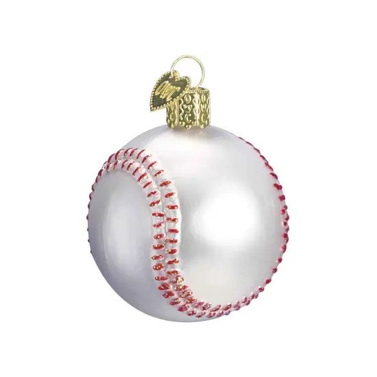 Old World Christmas 2.0 Inch Baseball Christmas Tree Ornament , Sports America Pastime White {1}