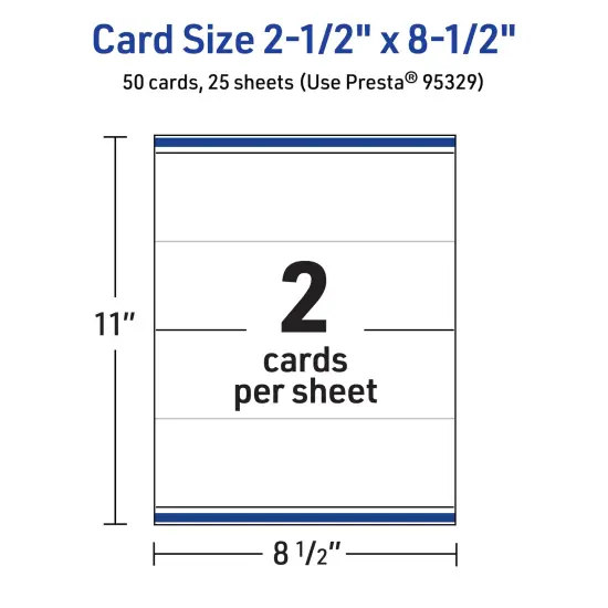 Avery Glossy White Tent Cards, 2-1/2" x 8-1/2" Rectangle {5}