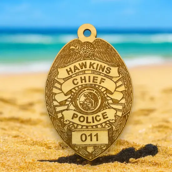 Ornament - Hawkins Chief of Police - Raw Wood 3x4.5in {5}