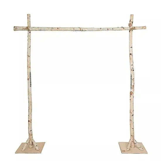 7.5 ft Square Natural Birch Wood Wedding Arch Backdrop Stand Party Decorations {1}