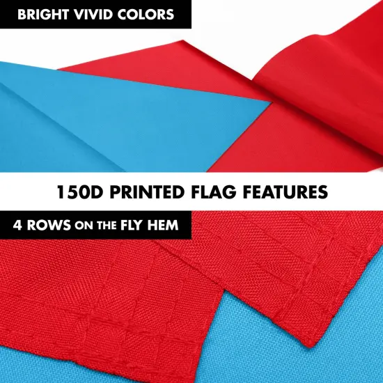 G128 Combo Pack: 6 Ft Tangle Free Aluminum Spinning Flagpole (White) & Puerto Rico Light Blue Puerto Rican PR Flag| 3x5 Ft | LiteWeave Pro Series Printed 150D Polyester | Pole with Flag Included {5}