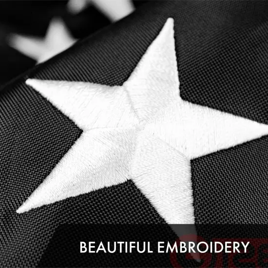 Thin Red Line Flag 210D Embroidered Polyester 2x3 Ft {3}