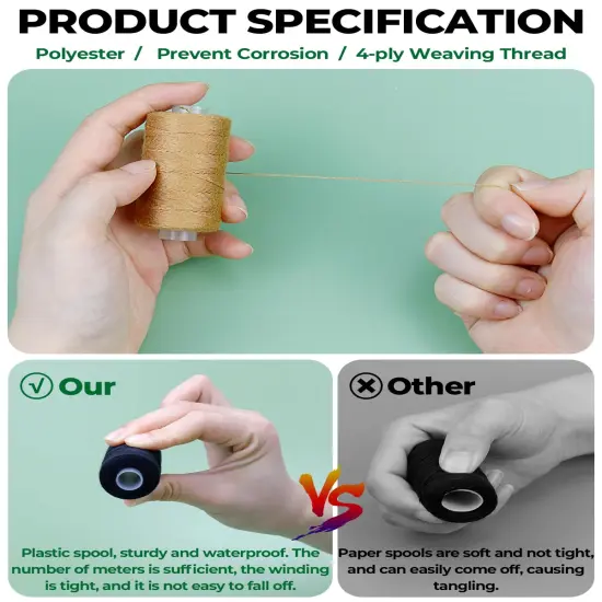 5 Rolls Hair Extension Thread Sewing Threads Hair Weave Threads with 30 Pieces T/C/J/I Needles Using for Hand Sewing,Hair Extensions,Wig Making Hair Extensions Modelling Crafts CJ {4}