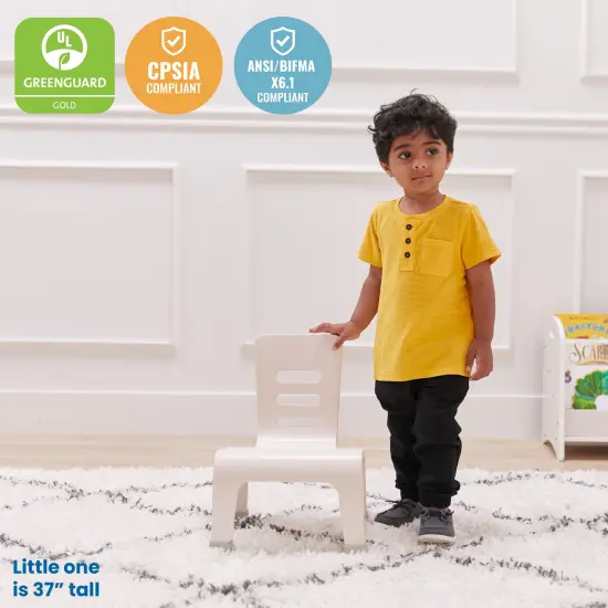 Bentwood Chair, 8in Seat Height, Stackable Seats, 2-Pack White Wash {6}