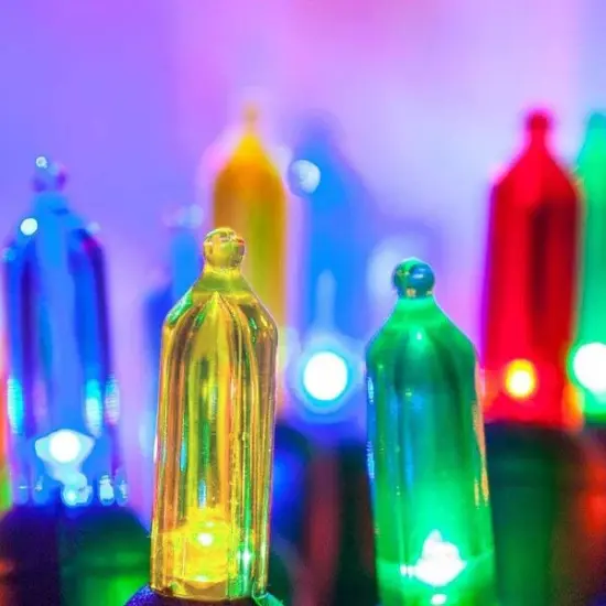 20 Multicolor LED M5 Lights Battery Operated 4" Spacing {6}