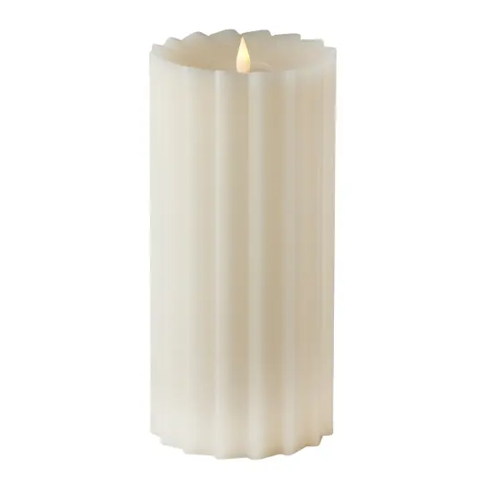 Christmas Sutton Fluted Motion Flameless Candle 5x9 Ivory {1}