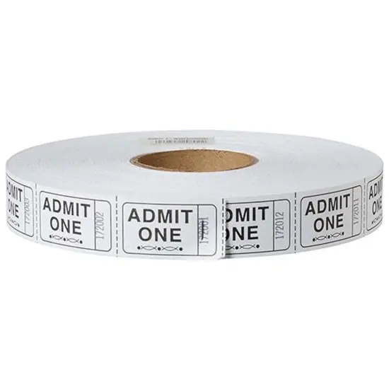 Stock Ticket Admit 1 White 2000 RL {1}