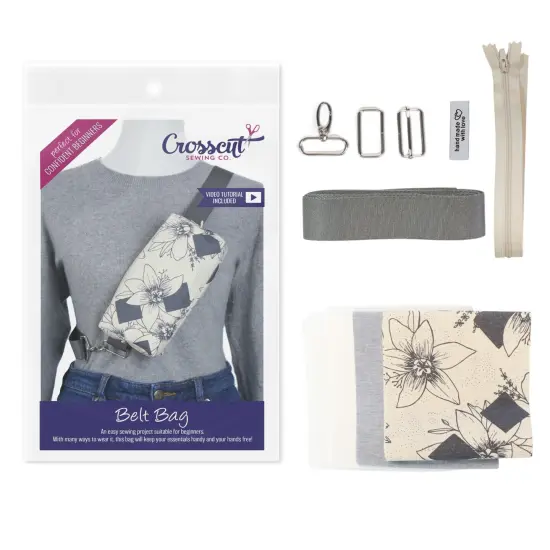 Crosscut Sewing Co.&reg; Belt Bag Sewing Project Kit - Beginner Friendly DIY Sewing Kit Diamond floral {2}