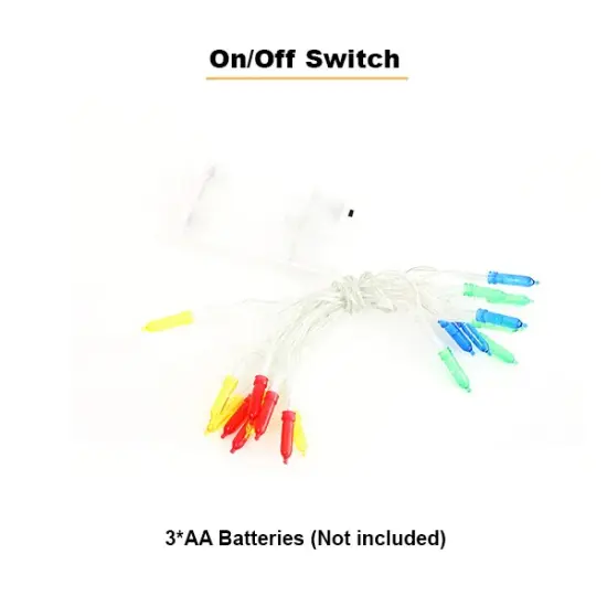 20 Multicolor LED M5 Lights Battery Operated 4" Spacing {4}