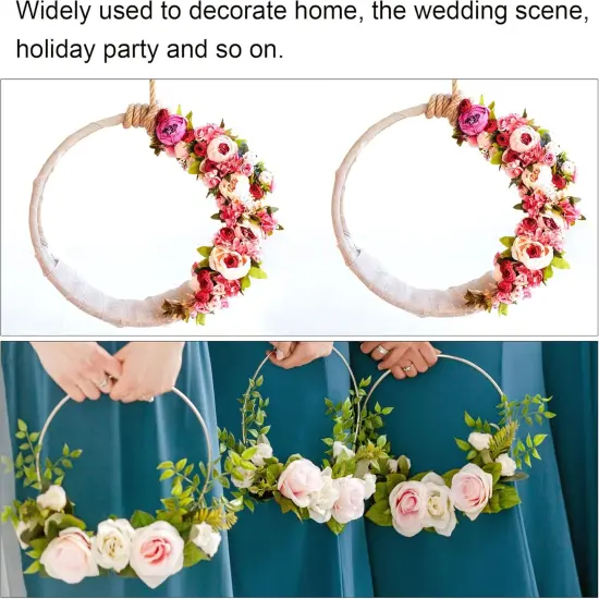 13 Inch Wooden Bamboo Floral Hoop, 4Pack Craft Rings for DIY Wedding Wreath Decor, Dream Catcher and Hanging Crafts {4}