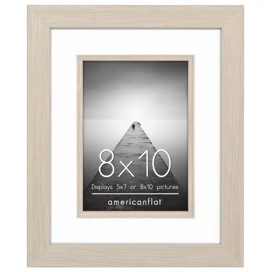 Americanflat 8x10 Picture Frame with Decorative Inner Mat Accent - Use as 5x7 photo frame with Mat or 8x10 frame without the Mat - Statement Frame with Shatter-Resistant Glass and Easel Stand {1}