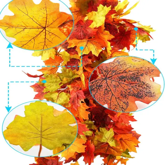 6 Packs Artificial Fall Leaves Garland - 5.9Ft/Pieces {5}