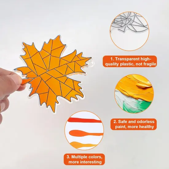 30 Sets Fall DIY Window Art Suncatcher Paint Kit {2}