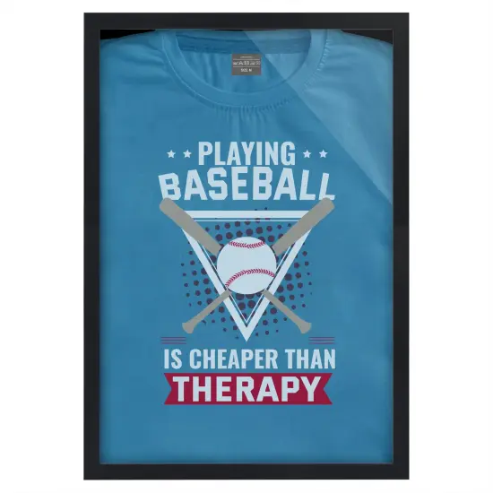 Americanflat T Shirt Frame - Frame with Shatter-Resistant Glass and Folding Insert - All-Star Collection - Black Tshirt Frames for Wall Display - Ideal for Sports Memorabilia or Graphic Tees {1}