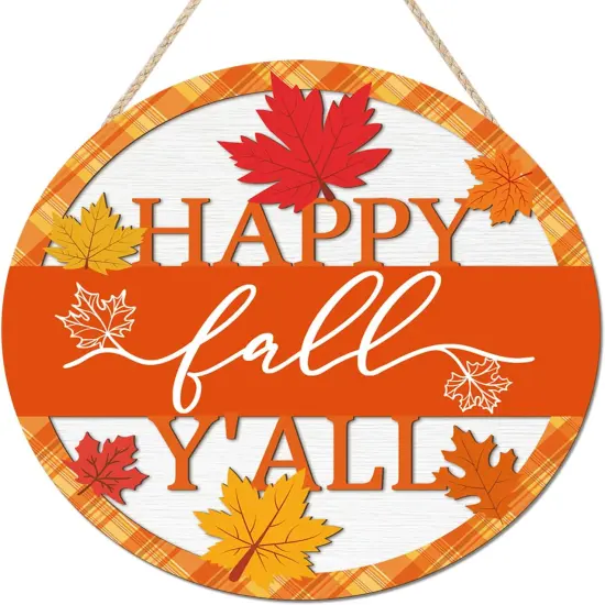 3D Happy Fall Y'all Front Door Sign (Fall Y'all Sign) {1}