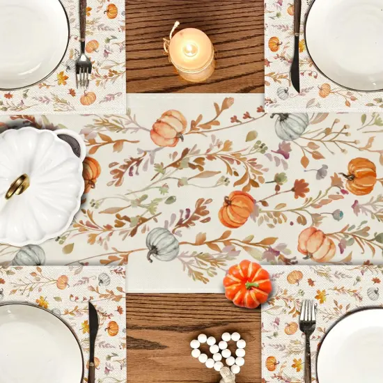 Set of 4 Pumpkins Fall Placemats - 12x18 Inch (Multicolor) {5}
