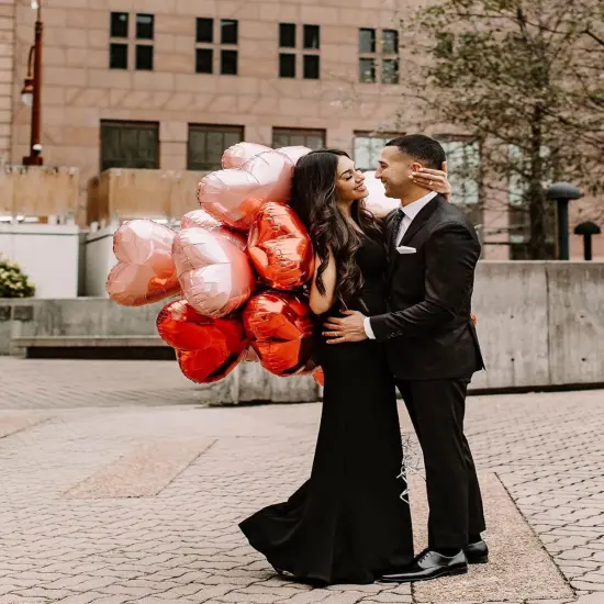 Hot Pink Heart Shaped balloons Pack of 12 (12 Pink Silver Hot Pink) {6}