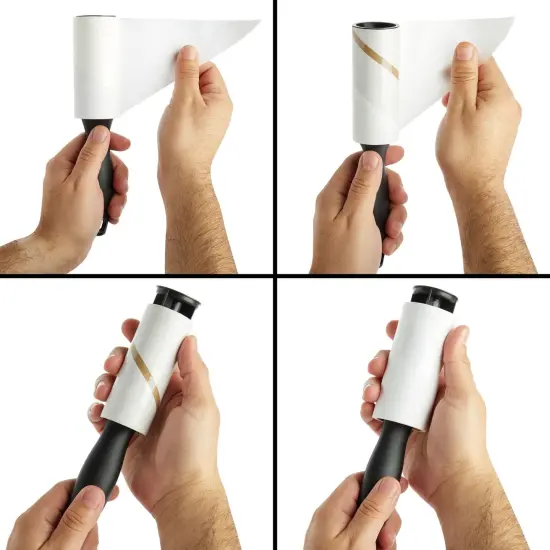12 Pack Lint Roller for Clothes with 696 Sheets, 2 Handles and 10 Sticky Roll Refills for Pet Hair Removal, Laundry White {4}