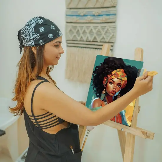 16 Pcs Pre Drawn Canvas - 8" x 10" (Black Girl) {4}