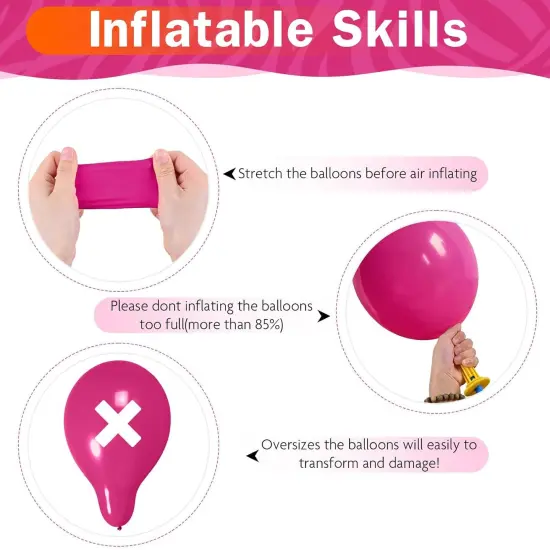 Set 12 Inch Hot Dark Magenta Light Pastel Pink(pink) {4}