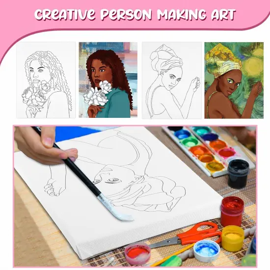 20 Pcs Stretched Pre Drawn Canvas - 8 x 10'' (Stylish) {4}