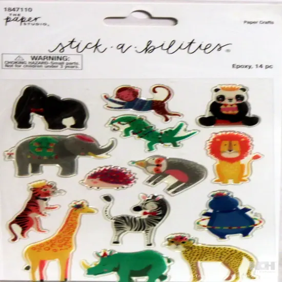 Stick-A-Bilities Zoo Animals Epoxy Dimensional Stickers {1}