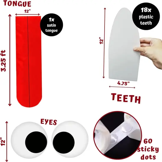 4E's Novelty Monster Trunk or Treat Car Decoration Kit - Huge Tongue Monster Face with Teeth & Tongue - Reusable Waterproof Halloween Car, SUV, Garage Door & Outdoor Party Decorations {2}