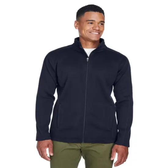 Devon & Jones® Men's Bristol Full-Zip Turtle Neck Long Sleeve Sweater Fleece Jacket GREY HEATHER {4}