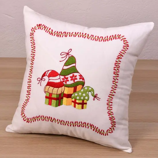 HerrschnersGnome Present Boxes Pillow Stamped Embroidery Kit Multi {1}