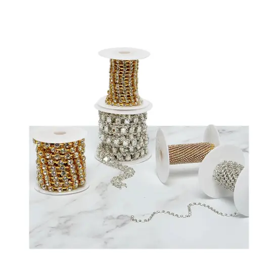 Glamorous Rhinestone Chains in Silver and Gold {6}