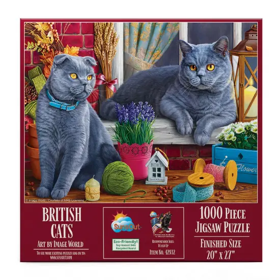 Sunsout British Cats 1000 pc Jigsaw Puzzle 42932 {4}