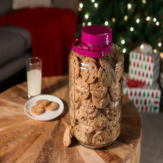 7Penn Large Glass Jars with Lids Wide Mouth - Plastic Airtight Lid with Handle {6}