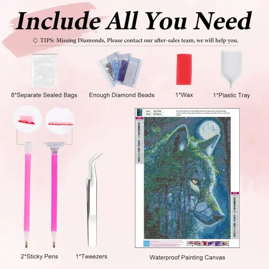 Wolf Forest 5D Diamond Painting Kit for Beginners {5}