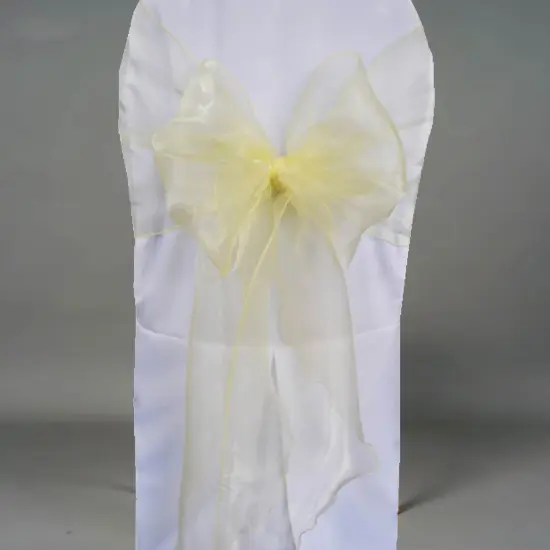 10 Pieces 12 by 116 inches Angle End Organza Chair Sashes Baby Maize {3}