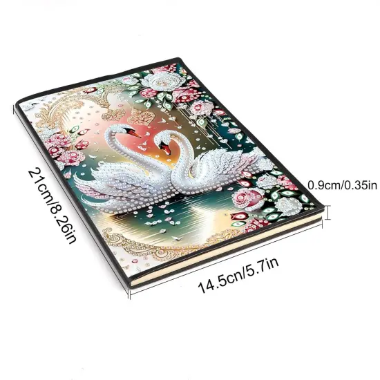 DIY 5D Notebooks Diamond Painting Journals Diamond Painting Notebook A5 Hardback Notebook Diary Swan Sketchbooks Notepad A5 Diamond Painting Rhinestone Swan Landscape {2}