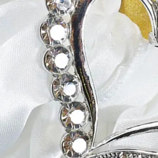 Heart Rhinestone Chair Sash Buckle Silver Wedding Decor 2 Inch Width {5}