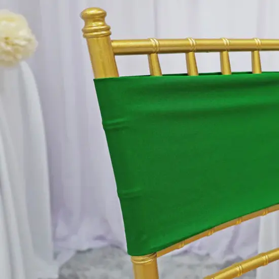10 Pieces Emerald Green Stretch Spandex Chair Bands 7 x 13 Inches {5}