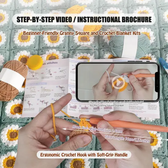 Crochet Kit for Beginners Blankets {2}
