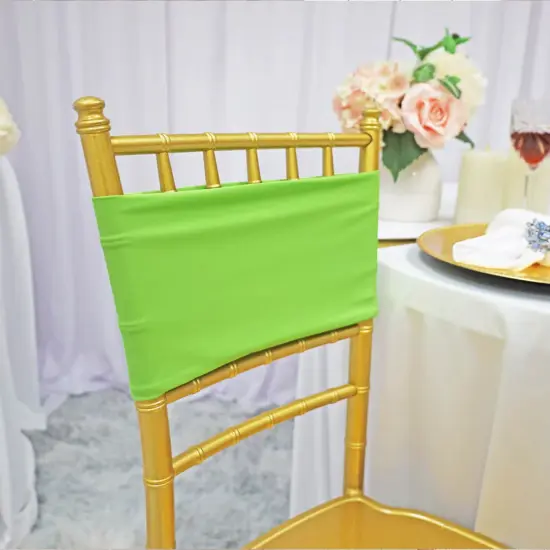 10 Pieces Apple Green Stretch Spandex Chair Bands for Banquet Chairs 7 x 13 Inches {2}