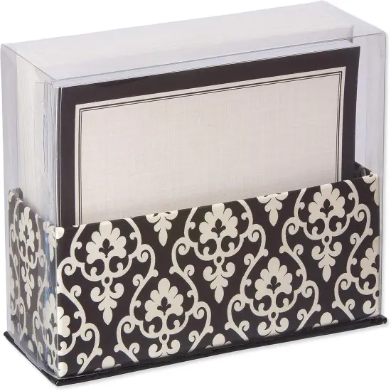 Single Panel Blank Cards with Envelopes, White with Black Border (40-Count) {4}