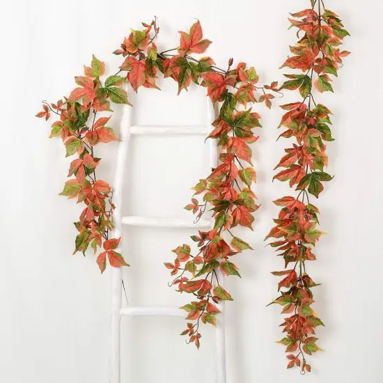 2 Pack Fall Maple Garland Clearance - 6.5ft/Piece Artificial Fall {3}
