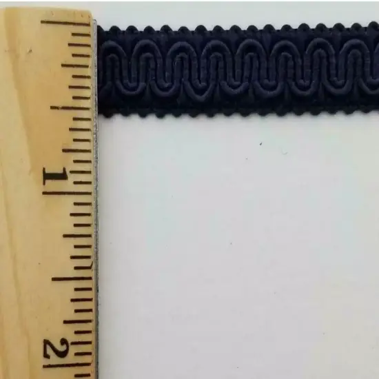 1/2" Scroll Braid Gimp w/ Backing - 12 Continuous Yards - Many Color Options! Navy {2}