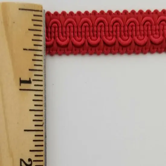 1/2" Scroll Braid Gimp w/ Backing - 12 Continuous Yards - Many Color Options! Red {2}