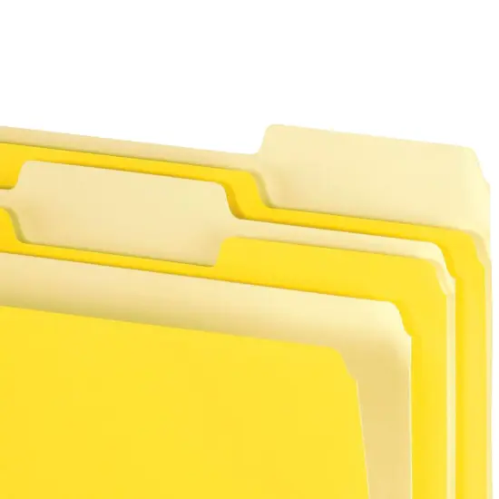 School Smart Colored File Folders Two-Tone, Letter Size, 1/3 Cut Tabs, Yellow, Pack of 100 {4}