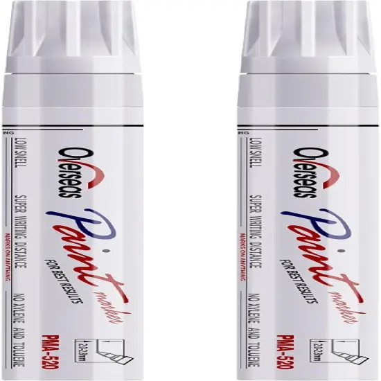 Permanent Paint Pens White Markers - 2 Pack Single color Oil Based Paint Markers {1}
