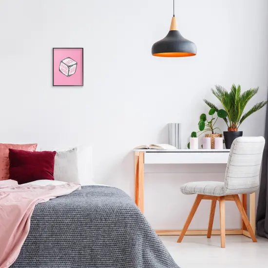 Stupell Industries Pastel Pink Lucky Dice Framed Giclee Wall Art Design by Graffi*tee Studios {2}