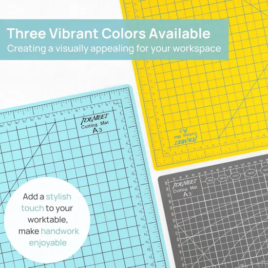 Full 18''x12'' Grid Size Self Healing Cutting Mat, A3 Rotary Cutting Sewing Mat, 5-Ply Double Sided Cutting Board for Crafts Sewing Quilting Hobby Fabric Precision Scrapbooking Project, Aqua Blue {3}