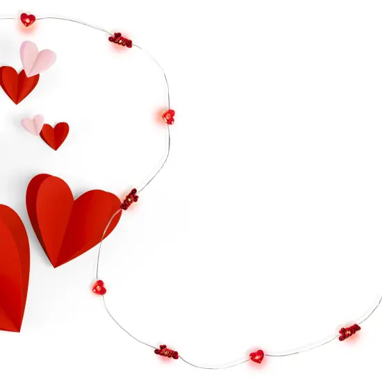 Northlight 20-Count Red Valentine's Day Love and Heart LED Fairy Lights, 6.25ft, Copper Wire {4}