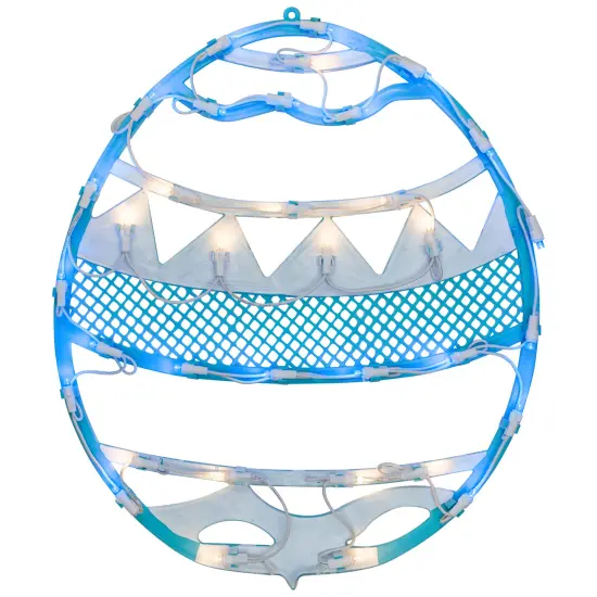 Northlight LED Lighted Easter Egg Spring Window Decoration - 17"- Blue {3}
